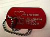 Red dog Tag Engraved I Love My Marine with Heart